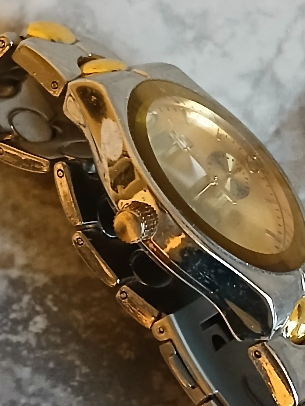 Goldly Tone Dial Stainless Steel Men’s Watch